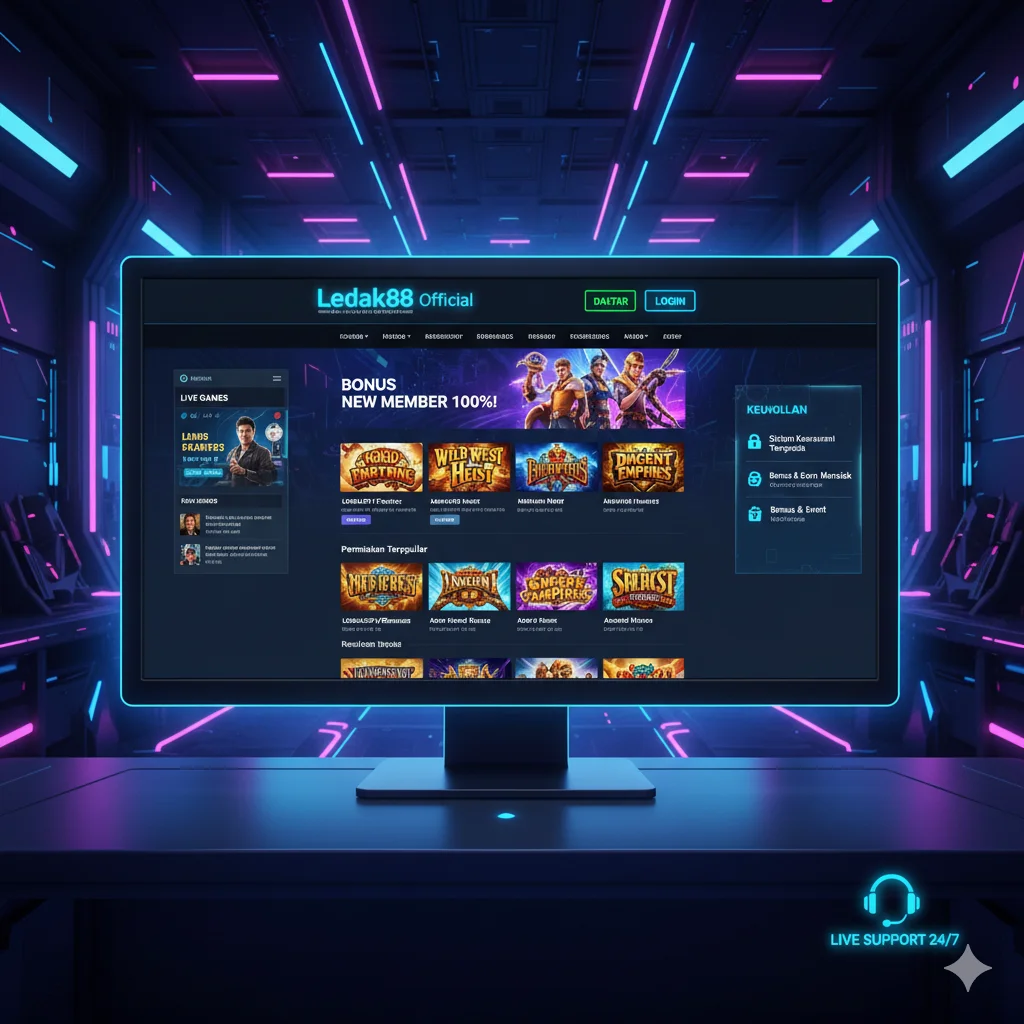 Ledak88 Official dari artikel Anda. Gambar ini akan menonjolkan aspek modernitas, keamanan, variasi permainan, bonus menarik, dan dukungan pelanggan 24 jam.